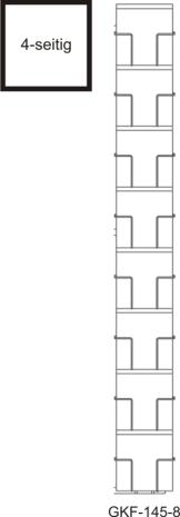Kartenbodenständer, 145 mm Q, 32 Fächer Quadratformat, 1-reihig, 4-seitig, schwarz